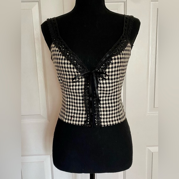 Vintage Tracy Feith Houndstooth Tank Top - Picture 2 of 10